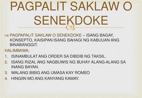 pagpapalit saklaw halimbawa